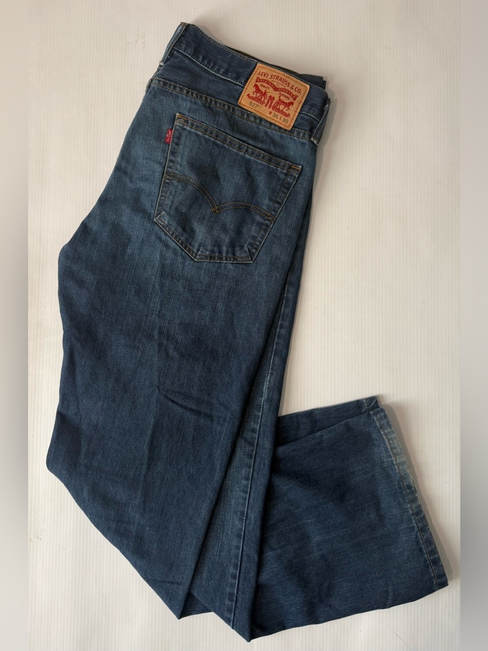 Levi's 527 Slim Bootcut Jeans Mens 36x30 Blue Dark Wash Denim Low Rise